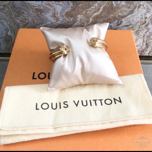 Louis Vuitton Fast Flower Gold Cuff Bracelet - Picture 2 of 8